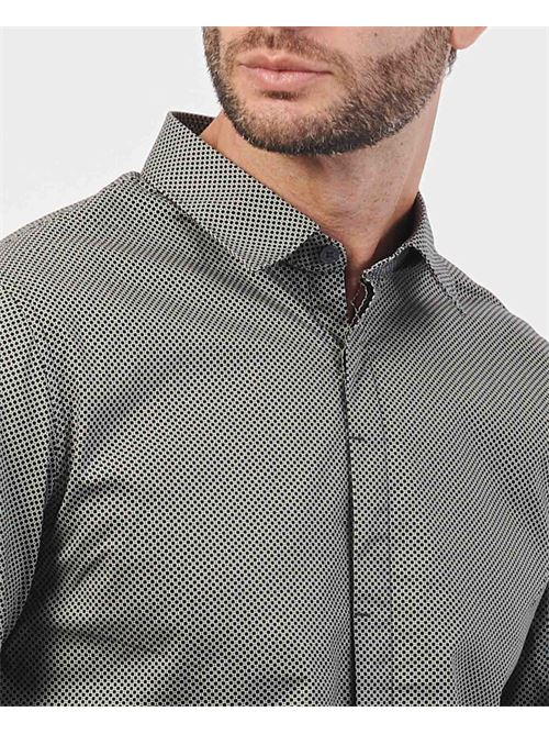 AX slim fit shirt in stretch cotton poplin ARMANI EXCHANGE | 6DZC25-ZNEAZ55KF